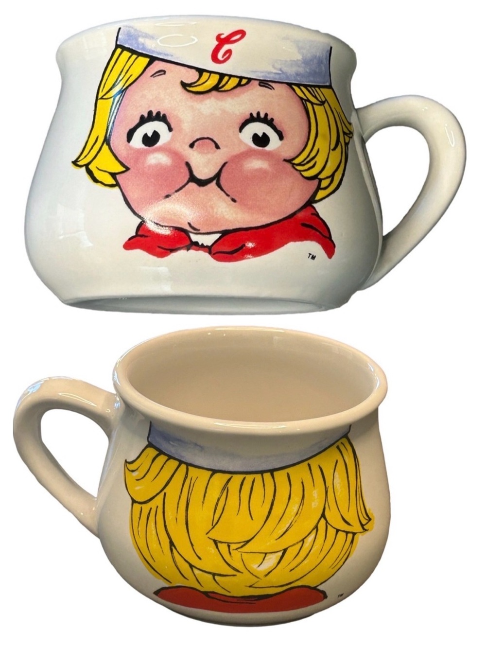 VTG Campbell’s Soup Girl pot-belly Bowl mug 98 16oz retro kitschy cozy nostalga